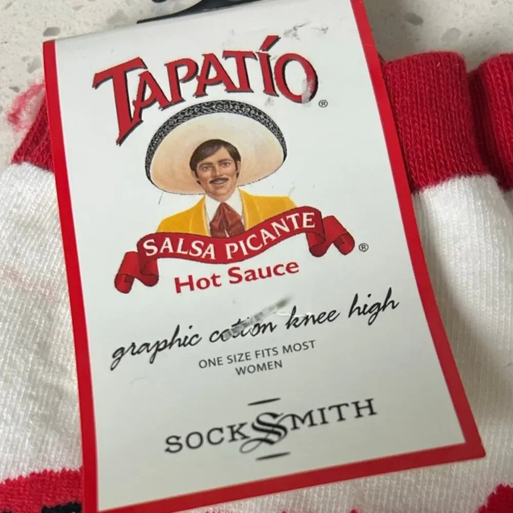 Socksmith Tapatío Salsa Picante Hot Sauce Women’s socks size 5-10.5 shoe NWT